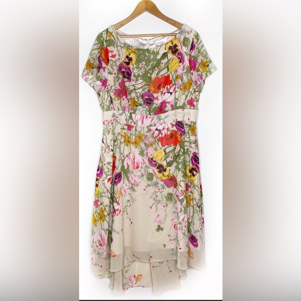NorthStyle Dress Spring Floral Chiffon Hi Low Hem 6/8 EUC